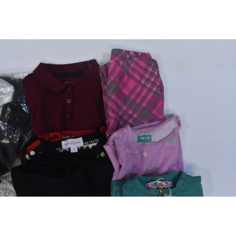 Wholesale Bulk Lot Of 12 Girls Size XS 4/5 Mixed Season Tops Bottoms Shorts